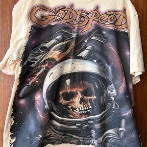 Edgy Skull and Space Graphic Tee
